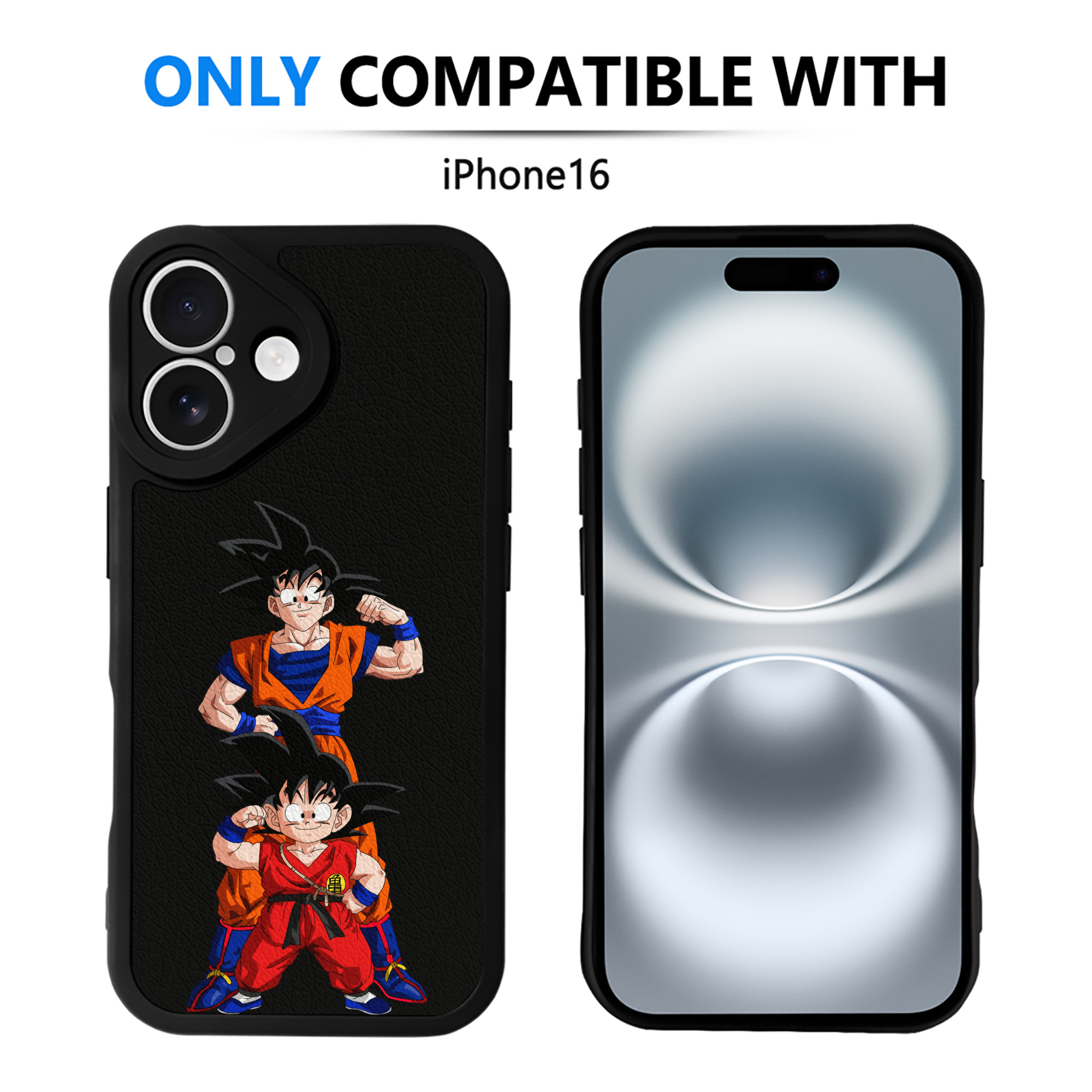 （画像用） ドラゴンボール 孫悟空（そん ごくう）Son Goku カカロット DRAGON BALL Kakarotto 【iPhone 16シリーズ対応】シリコンスマホケース（レザー調） 材質：シリコン